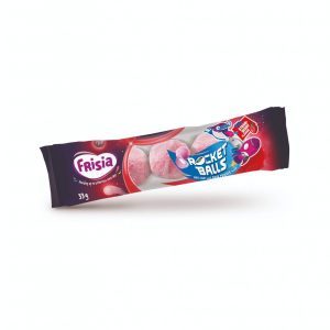 Frisia Rocket Balls Aardbei 5-pack – Zure Harde Snoepballen met Aardbeiensmaak