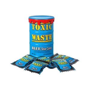 Toxic Waste Blue Sour Candy Drum 42g – Extreem Zuur Snoep