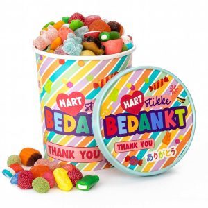 Candy Bucket Bedankt – Cadeau met Snoepmix