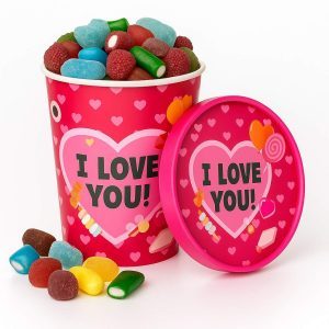 Candy Bucket I love you  – Cadeau met Snoepmix