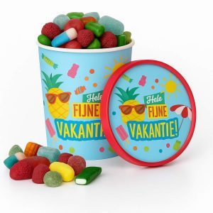 Candy Bucket fijne vakantie  – Cadeau met Snoepmix