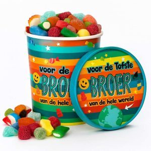 Candy Bucket Broer – Cadeau met Snoepmix