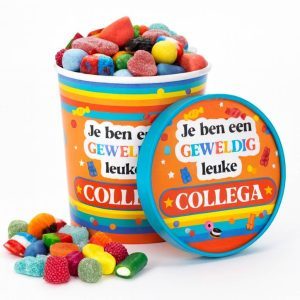 Candy Bucket Collega – Cadeau met Snoepmix