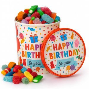 Candy Bucket Happy Birthday – Cadeau met Snoepmix