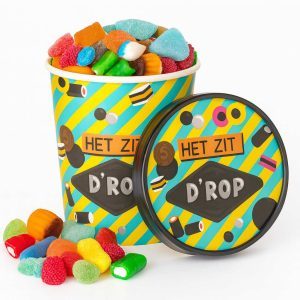 Candy Bucket Het zit d'rop – Cadeau met Snoepmix