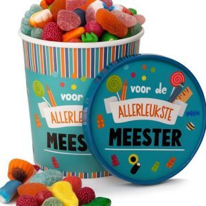 Candy Bucket Meester – Cadeau met Snoepmix