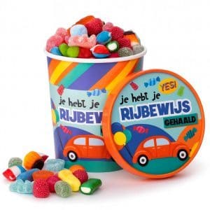 Rijbewijs Cadeau: Candy Bucket met Snoepmix
