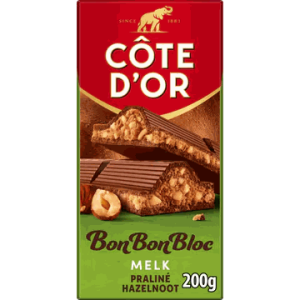 Côte d’Or BonBonBloc Melk Praliné Hazelnoot 200 g – Luxe Chocoladereep | The Candyshop