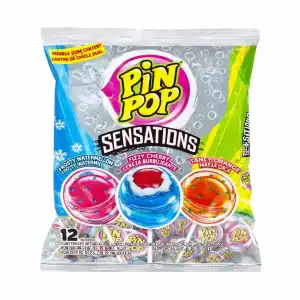 PinPop Sensations Lolly’s (12 stuks) – Tutti Frutti, Framboos & Aardbei