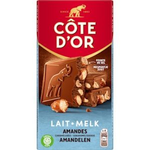 Côte d'Or Bloc Melk Gekarameliseerde Amandel 180g | Melkchocolade met Gezouten