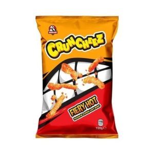 Cruncheez Fiery Hot Chips 150g – Pittige Cheese Chilli Corn Snack | Spicy Chips