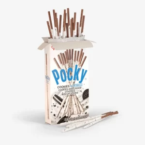 Pocky Cookies & Cream  –  biscuit sticks met witte chocolade en koekstukjes