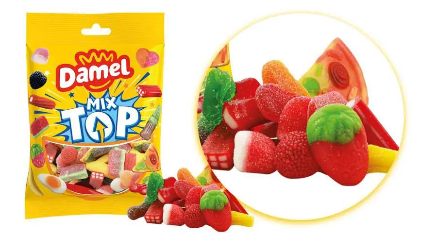 Damel Top Mix 135 Gram– Halal Fruit- en Schuimsnoep Mix - Afbeelding 2