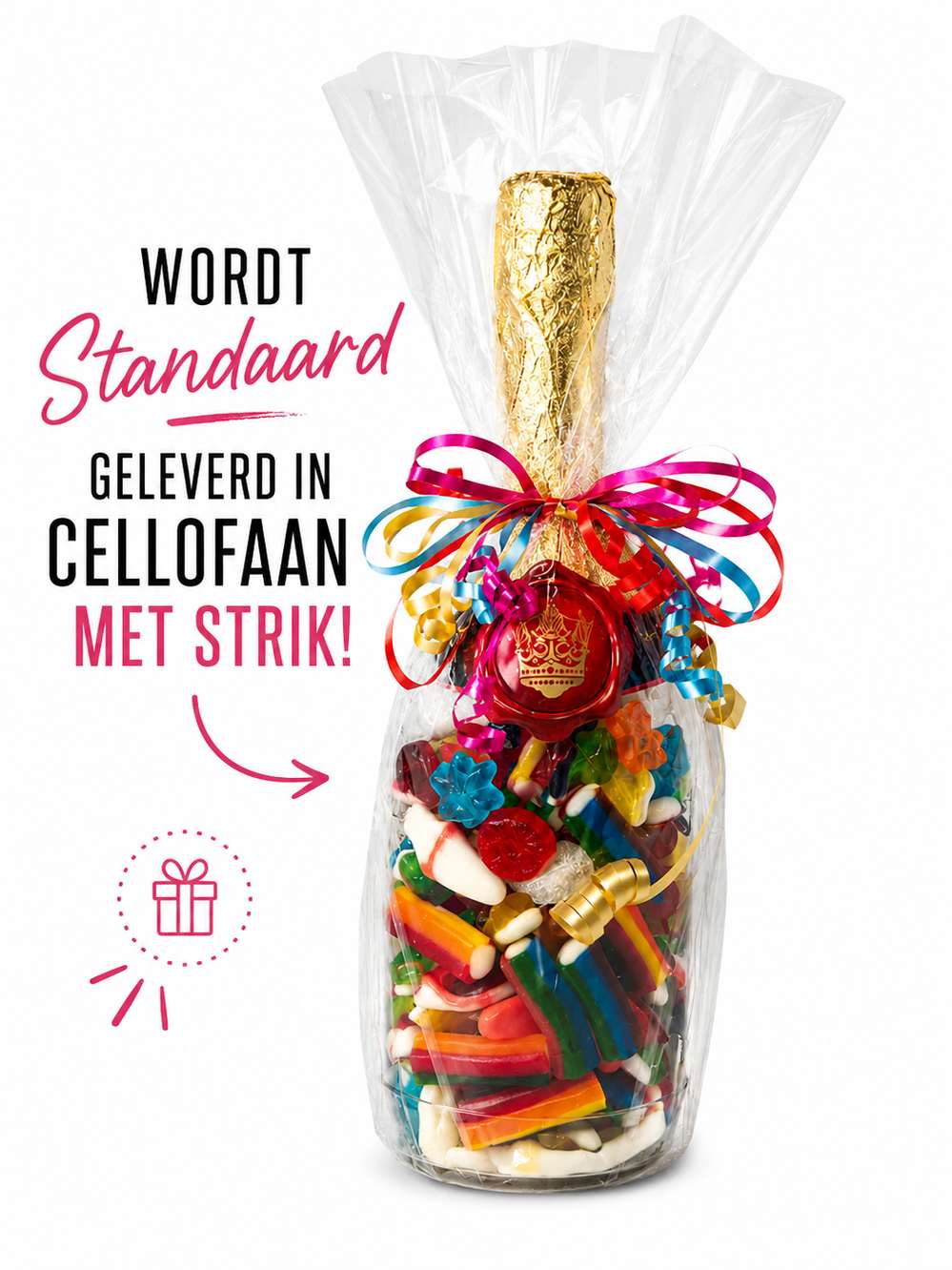 Luxe Snoepchampagnefles met 700g Pick & Mix Snoep – Stel Zelf Samen - Afbeelding 2